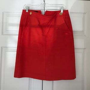 Talbots Orange-y Red Pencil Skirt